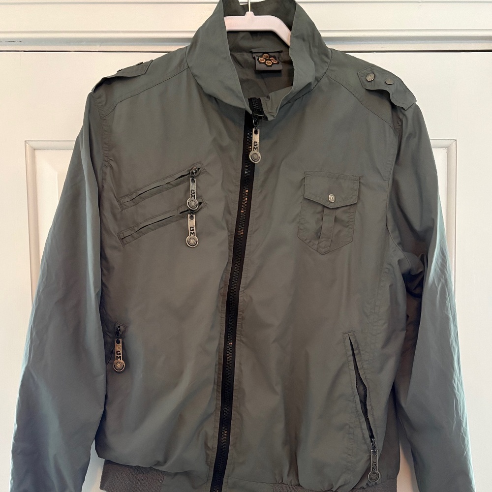 Blac Label Gun Metal "Members Only" Style Jacket Size Large